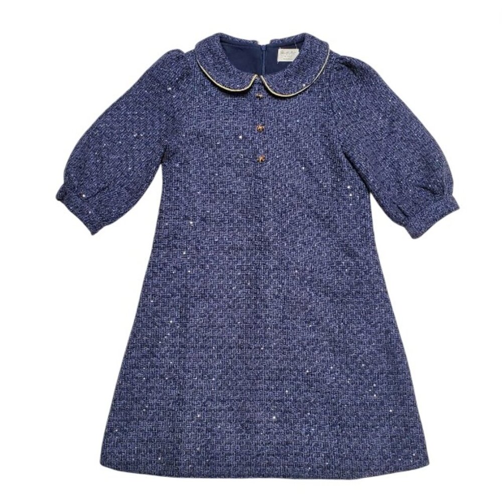 Shop The Mint Lydia Navy Blue Tweed Dress Size 8-10